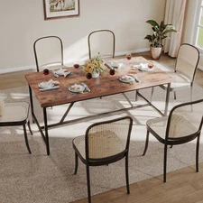 Outdoor Patio Dining Table for  6-8 Person Wooden Dinner Table Garden Furniture