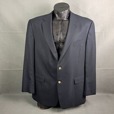 Hart Schaffner Marx Travelor Sportcoat 46R Mens Blue Wool Blazer Jacket USA