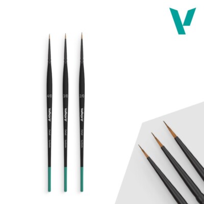 Vallejo B02990 DEFINITION SET SYNTHETIC #4/0, 3/0, 2/0 New