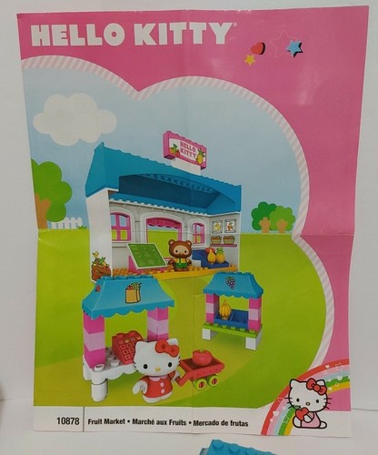 Juego de bloques de construcción Hello Kitty Mega Bloks Fruit Market incompleto con instrucciones - Imagen 5 de 9