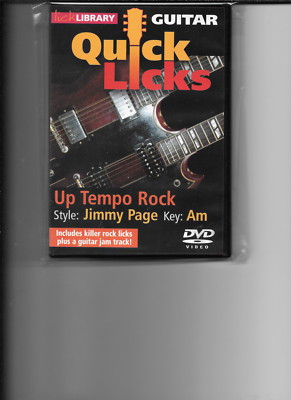LICK LIBRARY QUICK LICKS ( JIMMY PAGE ) UP TEMPO ROCK KEY;AM WITH A JAM TRACK 