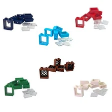 Set of 6 Windows with Glass or Lattice Pane - Various Colors and Styles