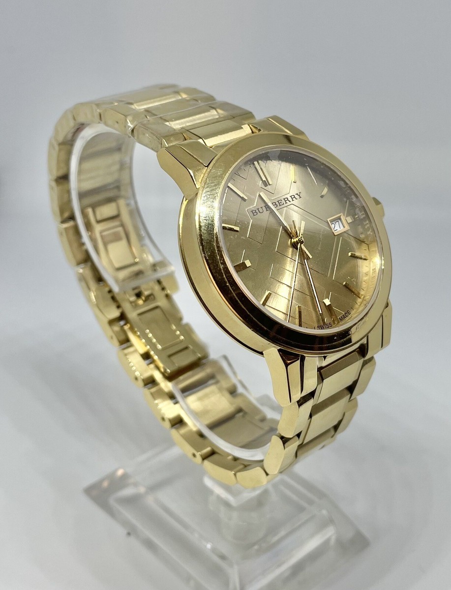 100 Authentic Swiss Burberry The City Gold Diamond Ladies