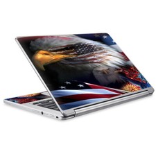 Skins for Acer Chromebook R-13 Decals wrap USA Bald Eagle in Flag