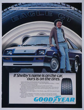 Carroll Shelby Dodge Charger Vintage 1985 Goodyear Original Print Ad 8.5 X 11