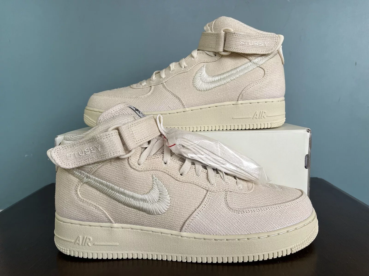 Size 8.5 - Nike Stussy x Air Force 1 Mid Fossil for sale Size 8.5 - Nike Stussy x Air Force 1 Mid Fossil for sale