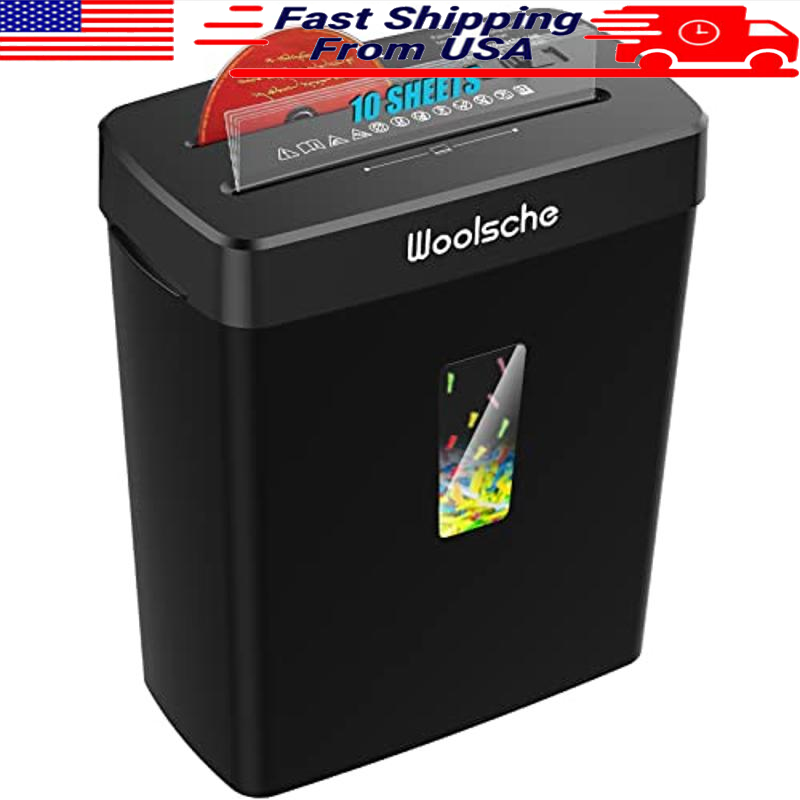 Paper Shredder 10 Sheet Cross Cut 3.43 Gal Basket 3 Mode Durable Fast Jam Proof-image