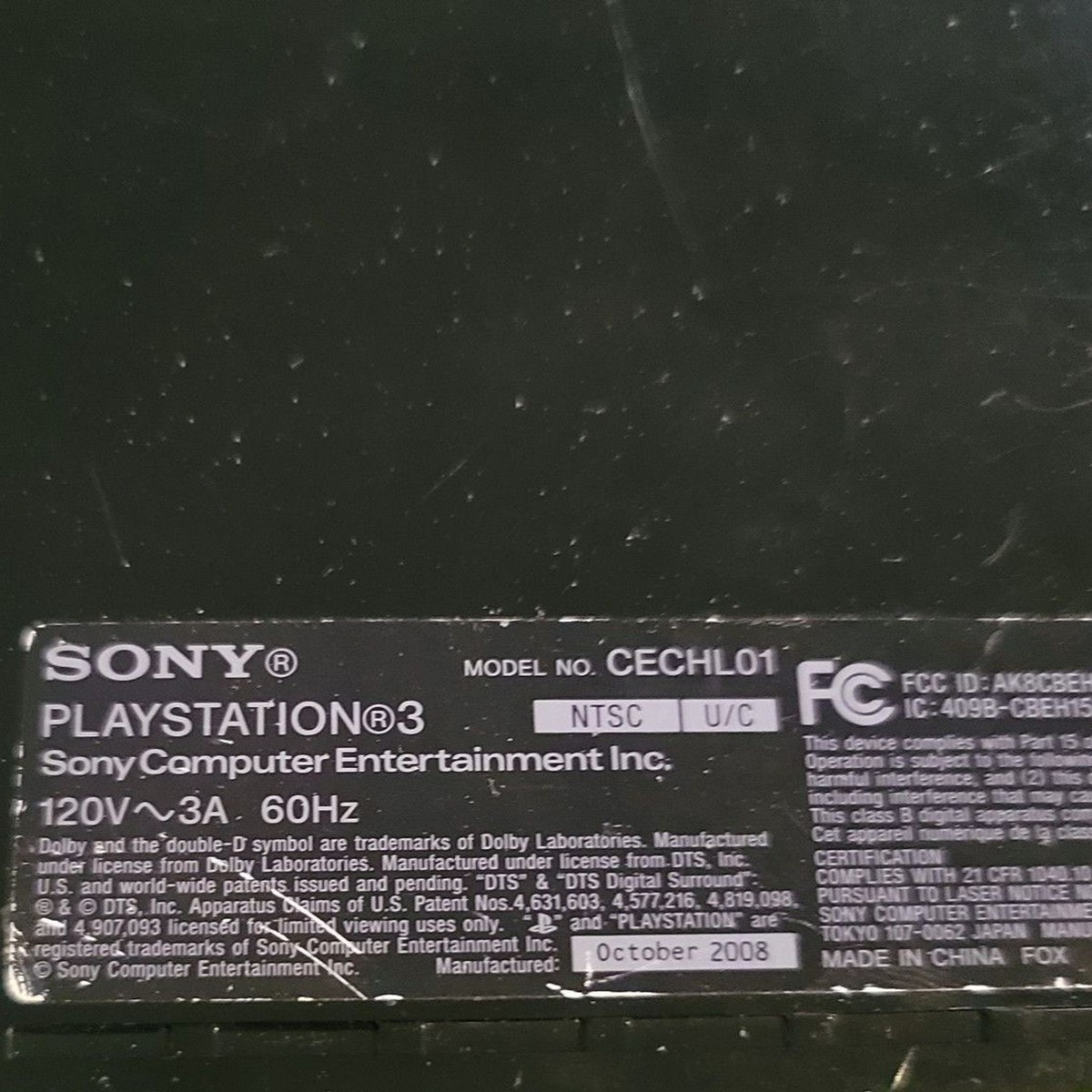 Sony Playstation 3 PS3 Model CECHL01 PS1 Compatible PS2 Sony Playstation 3 PS3 Model CECHL01 PS1 Compatible PS2