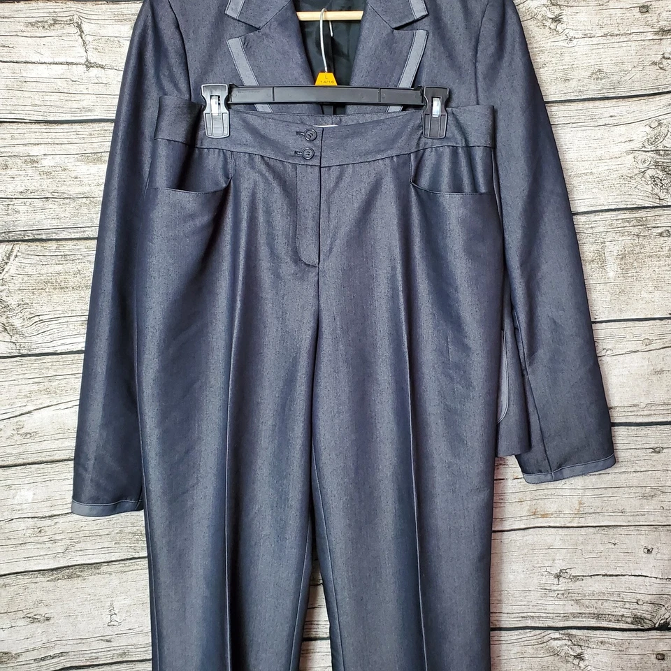 Traje Lena Gabrielle New York Gris Talla 12 Foto 4 de 4