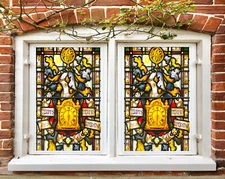 3D Golden Bell ZHUA639 Window Film Print Sticker Cling Stained Glass UV