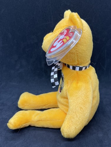 TY Beanie Baby - RACING GOLD the Nascar Bear ( Yellow Version ) (8.5 inch) - Picture 2 of 8