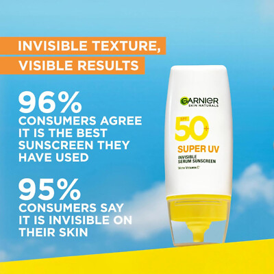 Garnier Super UV Invisible Serum Sunscreen SPF 50 PA++++ UVA/B