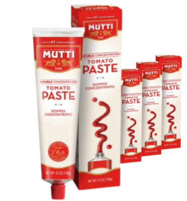 Mutti Double Concentrated Tomato Paste (Doppio Concentrato), 4.5 oz. Tube 4 Pk
