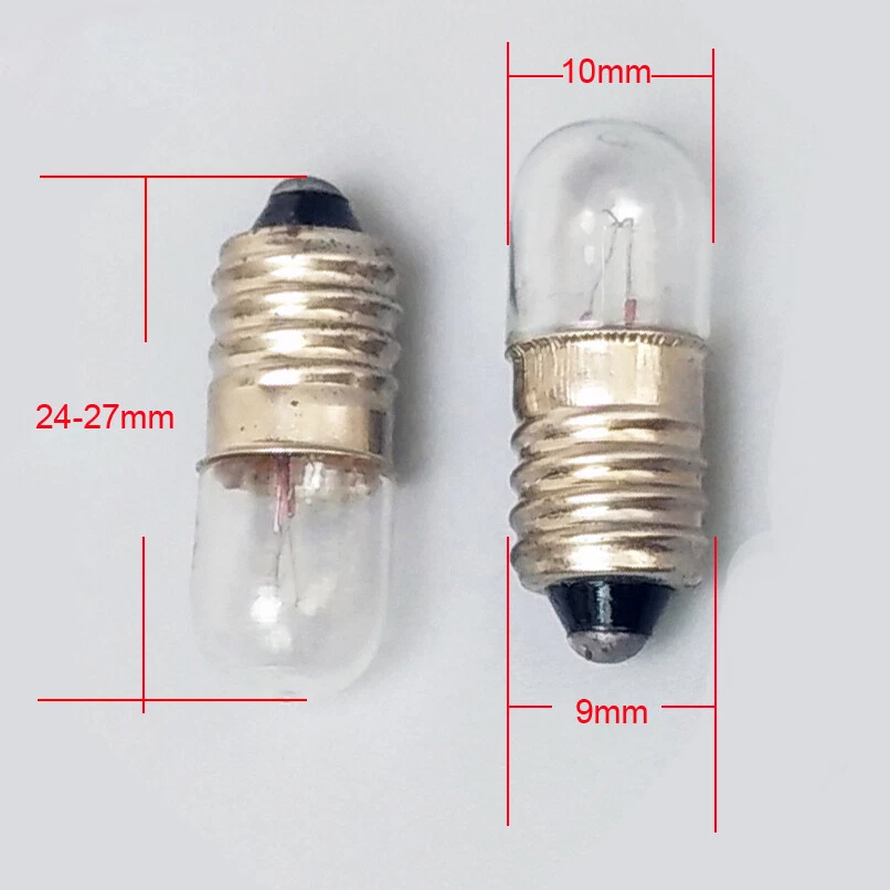 10x B9 E10 Screw/Bayonet Indicator Light Bulb Lamp 6.3/12/24/30/36/48V 1.5/3/5W - Image 2 of 4