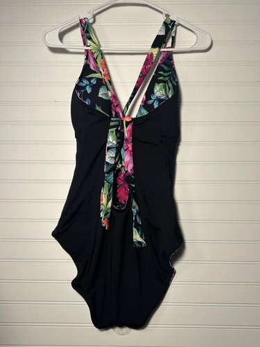 Tommy Bahama Women's Black Coastal Gardena One-Piece Swimsuit Size 12 Reversible - Picture 9 of 9