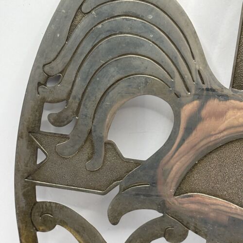 VTG Rooster Silver Large Trivet Made in Italy Country Farmhouse Retro Chicken - Picture 3 of 10