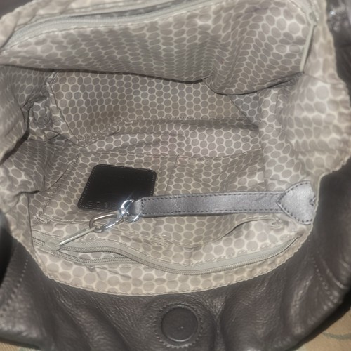 Brighton Masterpiece Anju Leather Hobo Bucket Shoulder Bag Pewter Beads -read - Picture 17 of 24