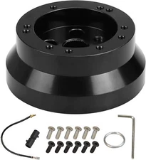 5 & 6 Hole Steering Wheel Black Hub Adapter ( Flaming River, Ididit, GM, Chevy)