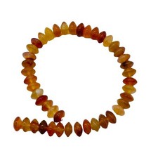 Carnelian Agate Half Strand Roundel Beads  8x4mm  Orange  44 Beads 