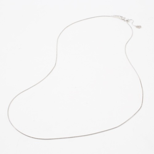 Pt850 Solid Platinum 0.5mm Thin Venetian Box Chain Necklace 17.75" Adjustable - Picture 8 of 11