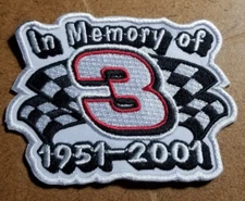 In Memory Dale Earnhardt 1951-2001 Patch approx 2.5x3.5"