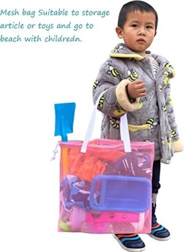 Resuable 4Pack Cute Mesh Tote Plool Bags,Mesh Beach Bags With Drawsting For Kid - Picture 1 of 1