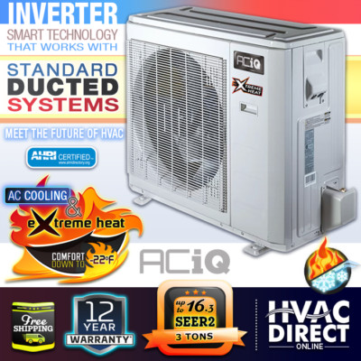 ACiQ 3 Ton 16.3 SEER2 Extreme Heat Pump Central Air Conditioner Inverter AC Unit