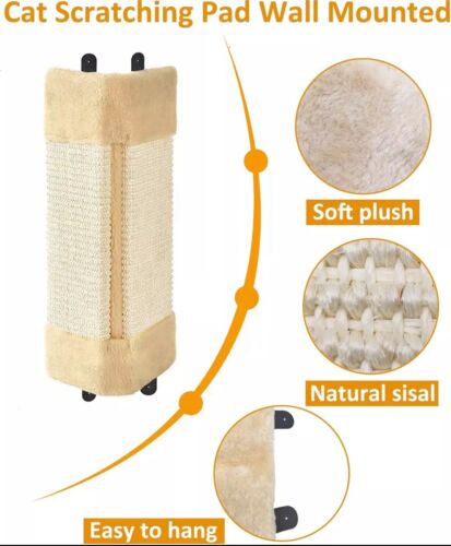 Cat Corner Scratcher W/ Ball & Catnip- Cream - Picture 2 of 5