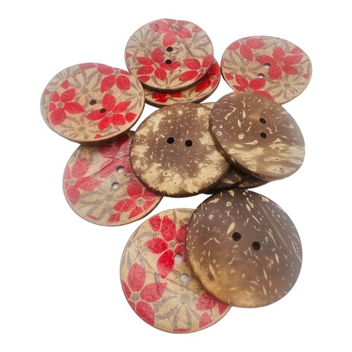 Handmade coconut Shell buttons 12 pcs NaturalScrapbooking Knitting Sewing 2 Hole - Picture 11 of 30