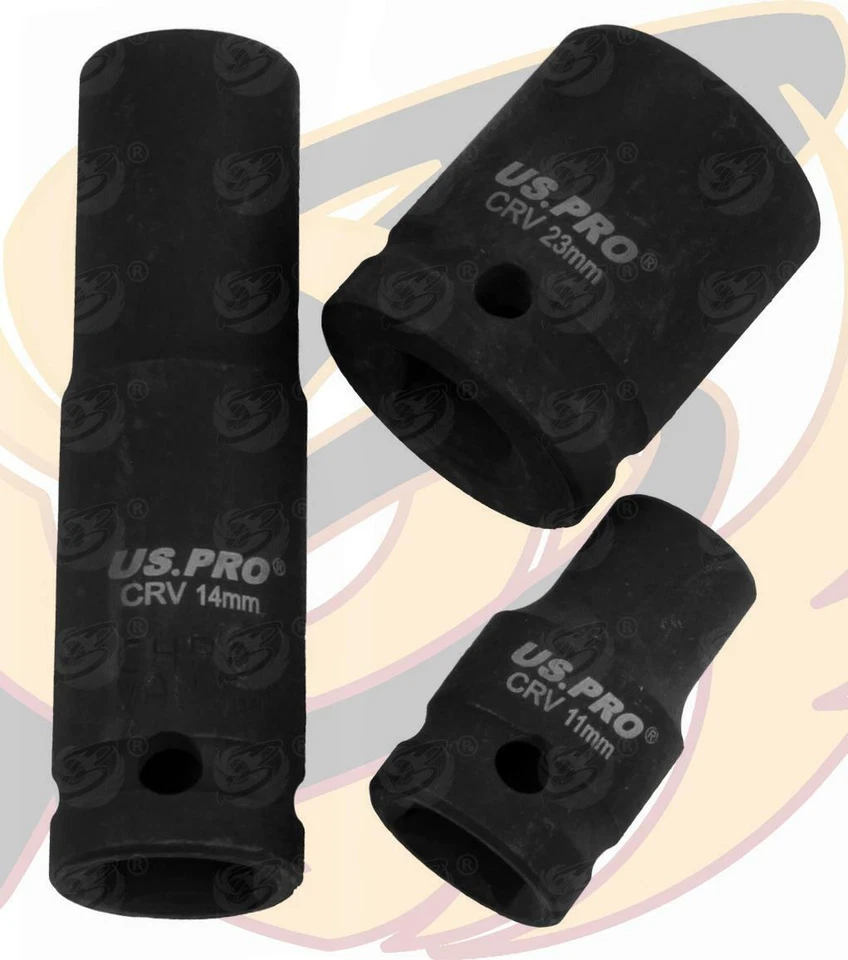 US PRO DEEP & SHALLOW IMPACT SOCKET Set 1/2"Dr 35pc 8mm-32mm 6pt Hex Sockets Set - Image 2 of 4