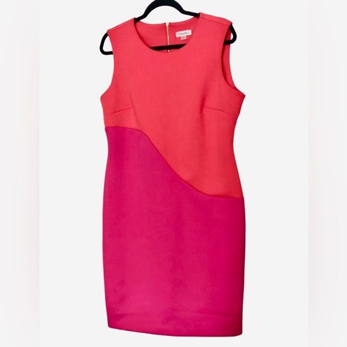 Calvin Klein Sleeveless Colorblock Scuba Sheath Dress Women’s size 14