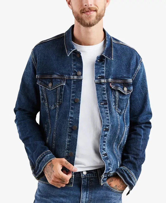 Levis Men&#039;s Regular Fit Stretch Denim Trucker Jacket Size: SMALL (S) Levi | eBay