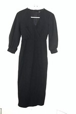 Shein Black V Neck Maxi Dress Women Size XS