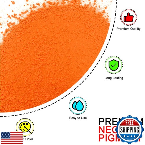 Matio Neon Pigment Powder, 1.8oz/ 50g Vibrant Orange Highly Fluorescent Nail - Picture 2 of 5