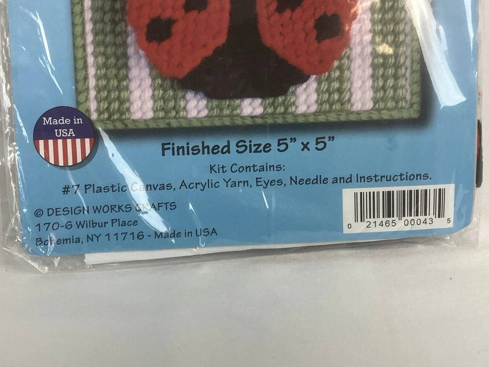 Design Works Daisy JAS-043 Plastic Canvas Wallhanging Kit 5x5 Lady Bug New - Image 3 of 4