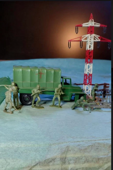 MARX PPC Etc Mixto Segunda Guerra Mundial Campo de batalla alemán 54 mm obús - Lote de camiones dañados Foto 4 de 4