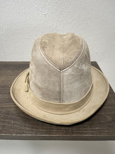 Vintage DOBBS Suede Fedora Hat Brown Beige Leather 6-7/8” - Picture 4 of 9
