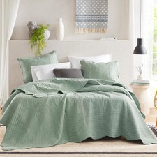 King Quilt Set Damask Coverlet Set for King Size Bed, Cottage Oversized Quilt,