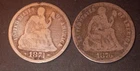 1874 (Arrows) & 1876 Seated Liberty Dimes