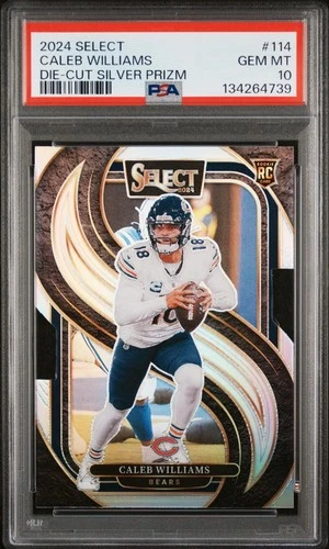 Caleb Williams 2024 Panini Select Die-cut Silver Prizm #114 Rookie (RC) PSA 10