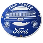 Vintage Ford Trucks Service Porcelain Sign - Gas Pump Porcelain Auto Sign
