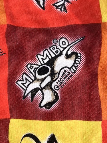 Vintage MAMBO Loud Tee Orange Red Yello helmet Skulls Reg Mombassa Design 1996 - Picture 5 of 11