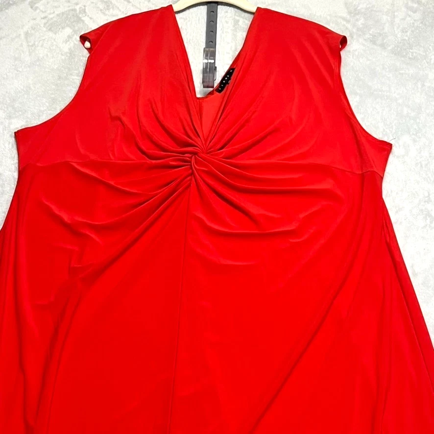 Tiana B Plus Size 3X Red Sleeveless Twist Front Maxi Dress Women’s Made in USA - Image 2 of 4