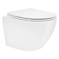 Cuvette WC suspendu sans rebord céramique blanc abattant Soft-Close nano revêt