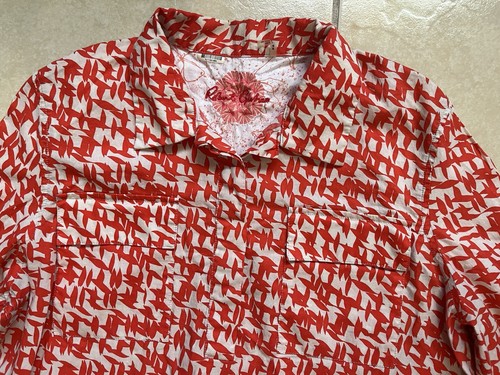 Camicia donna Robert Graham M con bottoni rosso/bianco stampa tasche maniche lunghe - Foto 2 di 14