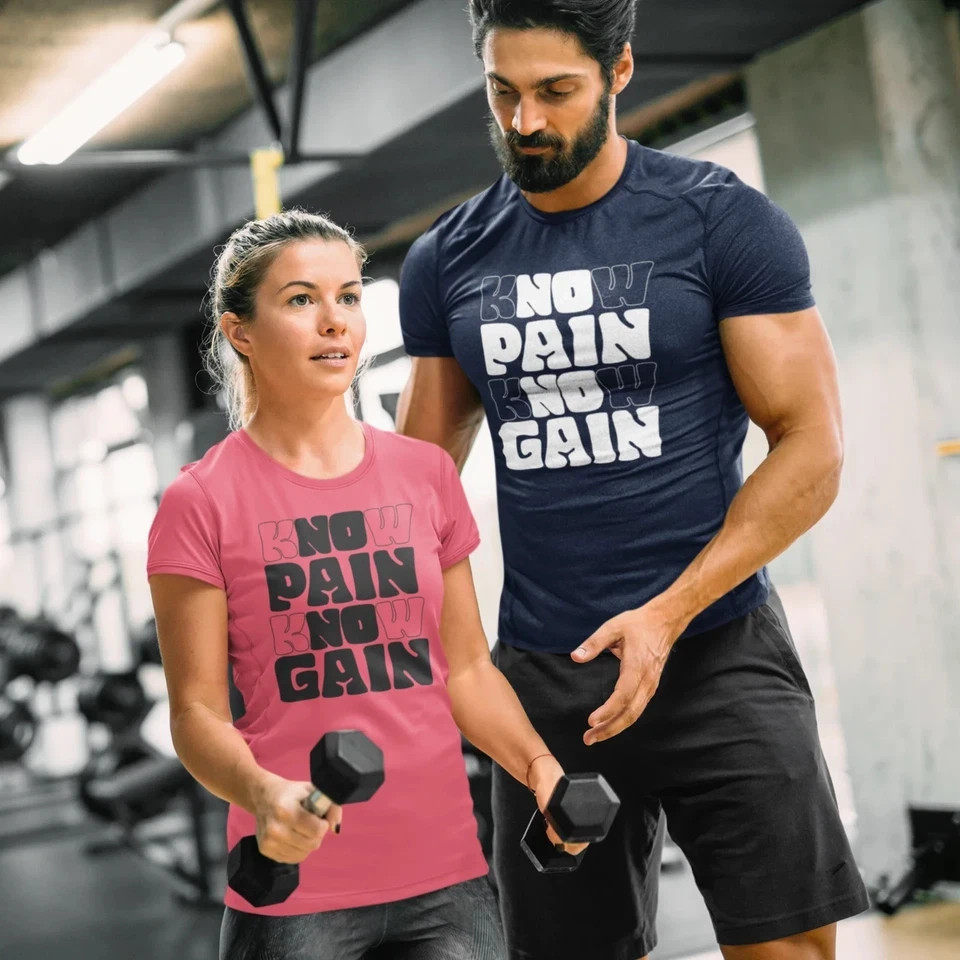 Gym wear Text Printed round neck T-Shirt men Women