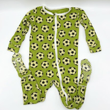 Kickee Pants Zippered Bamboo Soft One Piece Pajamas Soccer Ball Print - Toddler