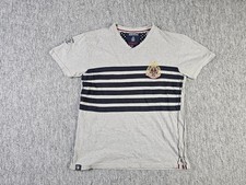 Geographical Norway Yacht Club T-Shirt Mens XL Striped Gray Nautical Sailing Tee