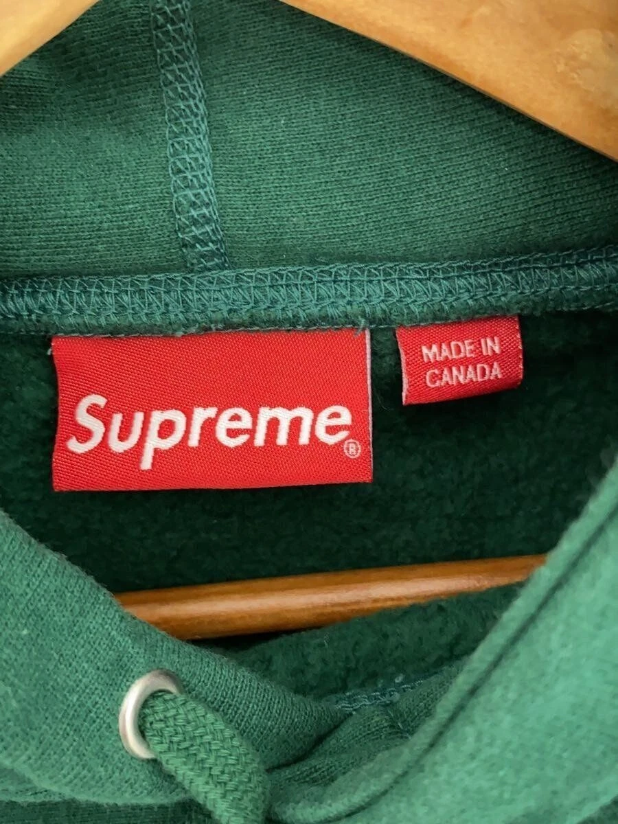 Felpa Supreme con cappuccio M cotone verde usata