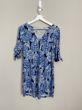 NWOT Lilly Pulitzer Women's Blue Pima Cotton Dress XS 3/4 Sleeve Beach Pool